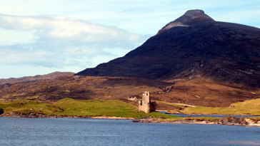 Ardvreck Castle across the bay