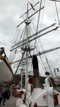 Onboard the deck of the Tall Ship 'Statsraad Lehmkul'