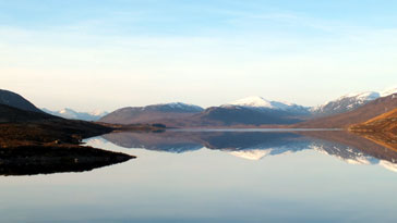 A beautiful still day picturing views around Glascarnoch dam - right click on image to get a new window displaying a 1920x1080 image to download