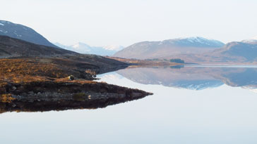 A beautiful still day picturing views around Glascarnoch dam - right click on image to get a new window displaying a 1920x1080 image to download